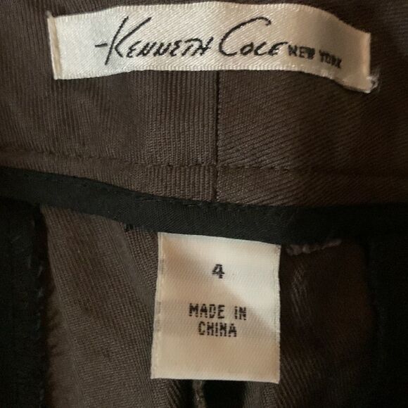 Kenneth Cole Size 4 Earth Brown Urban Edge Side Pockets Button Front Capri Pant - Picture 6 of 9